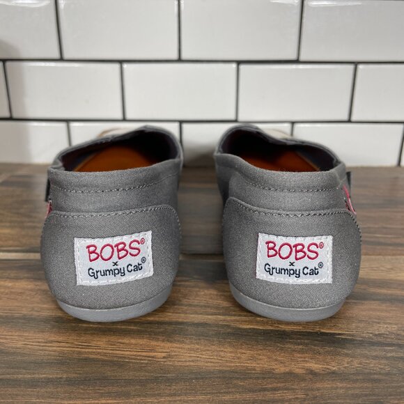 Skechers x Grumpy Cat BOBS Plush Lil Bug Womens Size 6 Shoes Gray Comfort Flats - Picture 5 of 13